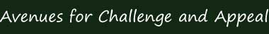 Avenues for Challenge and Appeal