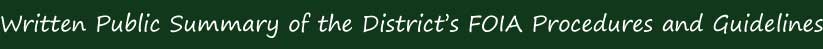 Written Public Summary of the District's VOIA Procedures and Guidelines